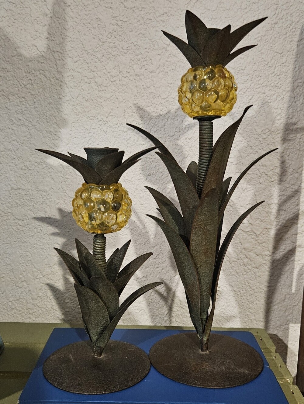 Vintage Metal Pineapple Candlesticks